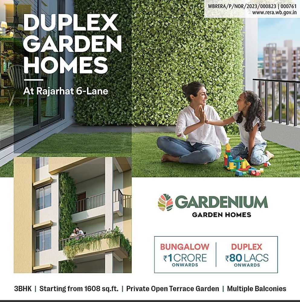 Gardenium – Duplex Garden Homes at Rajarhat, Kolkata | Few units only available