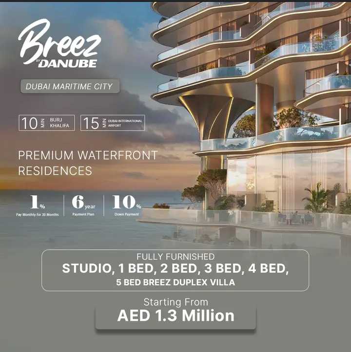 BREEZ by Danube — Tallest Residential Tower in Dubai Maritime City, UAE | Only 100 Units available